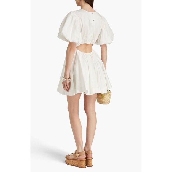 Aje Henriette Cutout Cotton-twill Mini Dress‎ White Size 4 - Picture 2 of 12